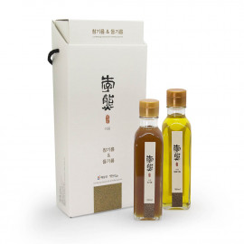 [Lee Woong Foods] 100% Korean sesame oil and raw perilla oil Gift Set 5, (180ml sesame oil, 180ml raw perilla oil) _ Made in Korea