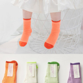 [BABYBLEE] F20204 Neon Infant Socks 4 Set, Children Socks, Girls Socks, Kids Socks _ Made in KOREA
