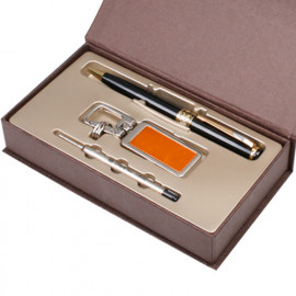 [WOOSUNG] Gift Set_ Metal Key Chain, Key holder + Premium Angel Metal Pen (Gold) + Refill