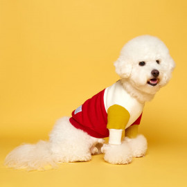 [FLOT] Block Sweatshirt, Ivory Red, Dog Clothes _ Dog Shirts, Pet T-Shirts _ Made in KOREA