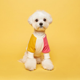 [FLOT] Combi Sweatshirt, Yellow Hot Pink, Dog Clothes _ Dog Shirts, Pet T-Shirts _ Made in KOREA