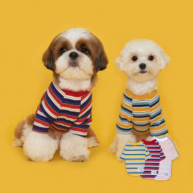 [FLOT] Stripe T-shirt, Puppy Clothes, Red Blue _ Dog Shirts, Pet T-Shirts _ Made in KOREA