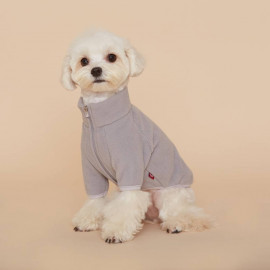 [FLOT] Fleece Zip Up, Dog Clothes, Gray _ Dog Shirts, Pet T-Shirts _ Made in KOREA