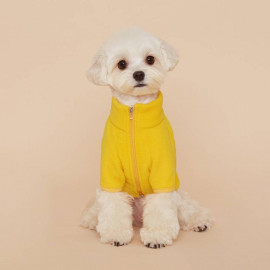 [FLOT] Fleece Zip Up, Dog Clothes, Yellow _ Dog Shirts, Pet T-Shirts _ Made in KOREA
