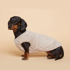 [FLOT] Fluffy Fleece Vest - Beige _ Dog Shirts, Pet T-Shirts _ Made in KOREA