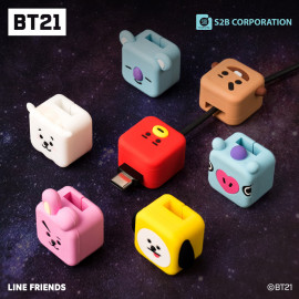 [S2B] BT21 Cubies Cable Accessory _  Cable Protector, Charging Cable Buddies, Cable Protect, Cable Saver, Compatible for Samsung Galaxy iPhone iPad AirPodㄴ Charger Cable