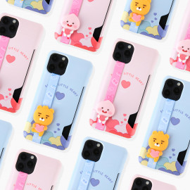 [S2B] KAKAOFRIENDS Strap Card Hard Case for iPhone_ Hard Case Protective Cover for iPhone 12/12Pro/12Mini/11/11Pro/11 Pro Max/XR, Made in Korea